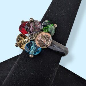 Colourful Glass Bead Bauble Ring